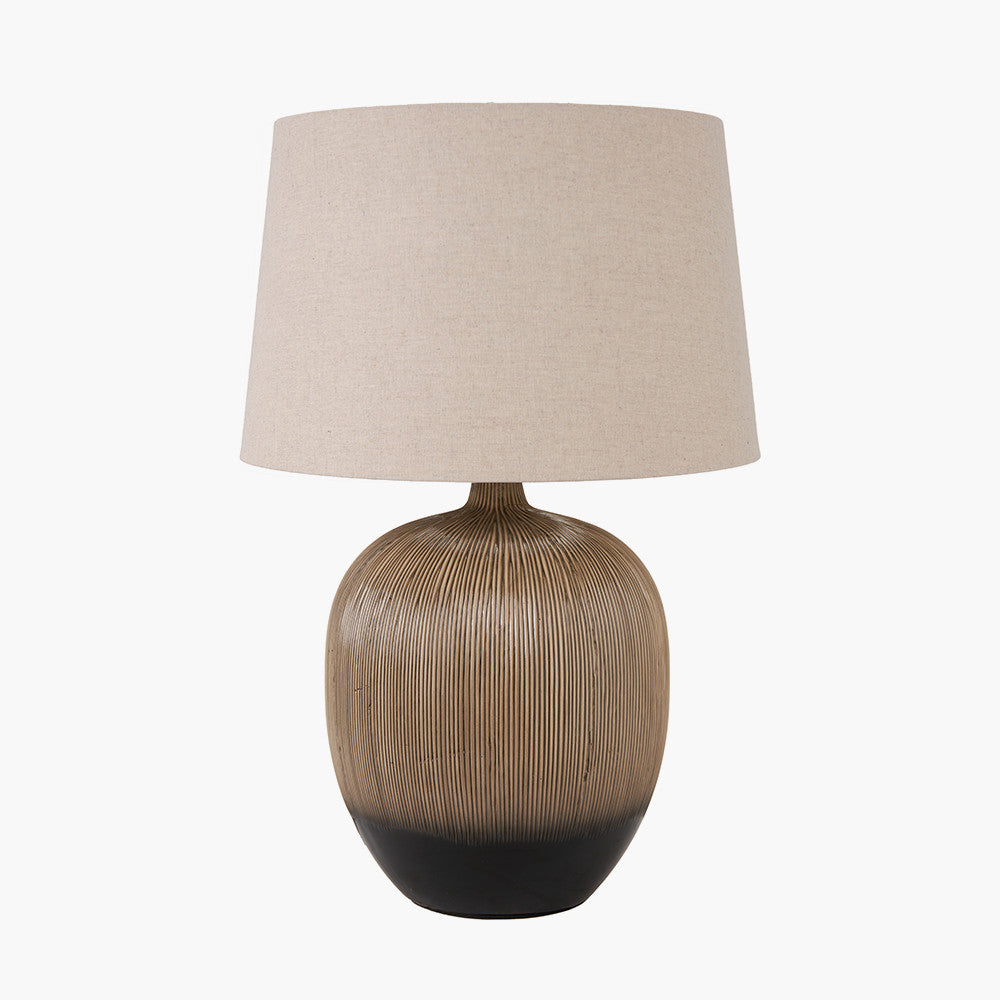 Greta Brown & Black Textured Ceramic Table Lamp